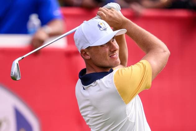 250923 Ludvig Aberg of Team Europe during a practice round on day 3 of the Ryder Cup on September 23, 2025 in New York Photo Jesper Zerman BILDBYRAN kod JZ JZ0614 golf ryder cup usa europe bbeng  Copyright: JESPERxZERMAN BB250923JZ080