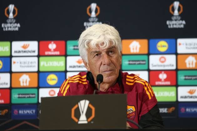 23.9.2025 Europa League : Conferenza Stampa: Gian Piero Gasperini con Neil Le Aynaoui Nella foto: & xD;(Foto Gino Mancini)  Copyright: xGinoxMancini IPAxSportx xipa-agency.netx xx IPA_65618782 IPA_Agency_IPA65618782