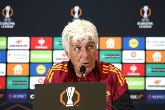 23.9.2025 Europa League : Conferenza Stampa: Gian Piero Gasperini con Neil Le Aynaoui Nella foto: & xD;(Foto Gino Mancini)  Copyright: xGinoxMancini IPAxSportx xipa-agency.netx xx IPA_65618784 IPA_Agency_IPA65618784