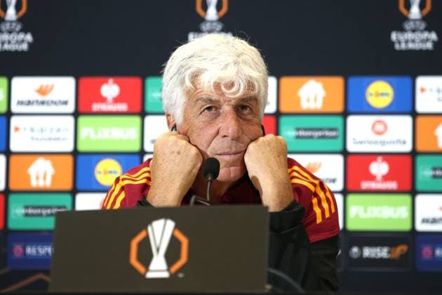 23.9.2025 Europa League : Conferenza Stampa: Gian Piero Gasperini con Neil Le Aynaoui Nella foto: & xD;(Foto Gino Mancini)  Copyright: xGinoxMancini IPAxSportx xipa-agency.netx xx IPA_65618791 IPA_Agency_IPA65618791
