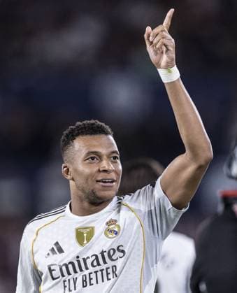 Kylian Mbappé of Real Madrid celebrates after scoring a goal during the La Liga match between Levante and Real Madrid at the Ciutat de Valencia stadium, in Valencia, today September 23, 2025. Copyright: xRicardoxNogueirax Sportspressphoto_SPR30747