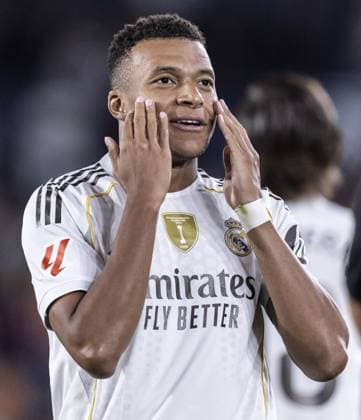 Kylian Mbappé of Real Madrid celebrates after scoring a goal during the La Liga match between Levante and Real Madrid at the Ciutat de Valencia stadium, in Valencia, today September 23, 2025. Copyright: xRicardoxNogueirax Sportspressphoto_SPR30750