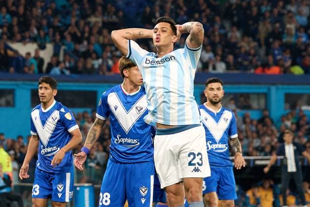 Fußball, Copa Libertadores, Racing Club de Avellaneda - Velez Sarsfield Nazareno Colombo of Racing Club reacts to a missed goal shot during the Copa Libertadores quarterfinal second leg between Racing and Velez at Estadio Presidente Peron in Buenos Aires, Argentina (Photo by Camilla Stolen, Imago) Buenos Aires Argentina Copyright: xCamillaxStolenx L1066824