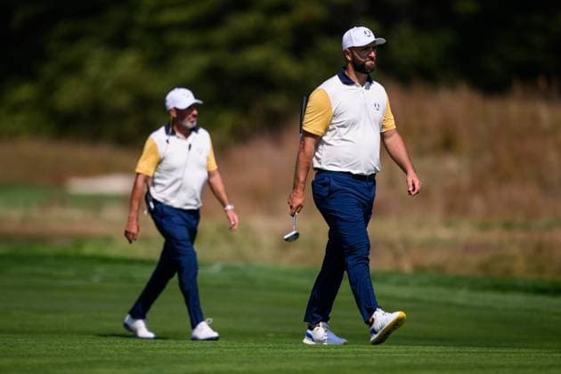250923 Jon Rahm of Team Europe during a practice round on day 3 of the Ryder Cup on September 23, 2025 in New York Photo Jesper Zerman BILDBYRAN kod JZ JZ0614 golf ryder cup usa europe bbeng  Copyright: JESPERxZERMAN BB250923JZ095