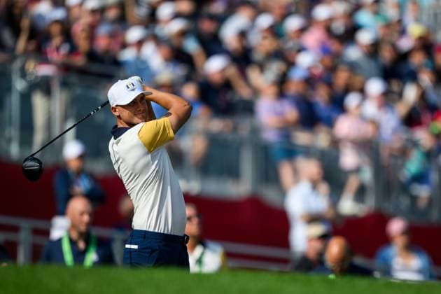 250923 Ludvig Aberg of Team Europe during a practice round on day 3 of the Ryder Cup on September 23, 2025 in New York Photo Jesper Zerman BILDBYRAN kod JZ JZ0614 golf ryder cup usa europe bbeng  Copyright: JESPERxZERMAN BB250923JZ110