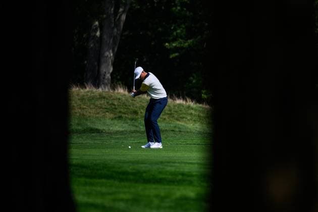 250923 Ludvig Aberg of Team Europe during a practice round on day 3 of the Ryder Cup on September 23, 2025 in New York Photo Jesper Zerman BILDBYRAN kod JZ JZ0614 golf ryder cup usa europe bbeng  Copyright: JESPERxZERMAN BB250923JZ097