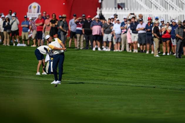 250923 Ludvig Aberg of Team Europe during a practice round on day 3 of the Ryder Cup on September 23, 2025 in New York Photo Jesper Zerman BILDBYRAN kod JZ JZ0614 golf ryder cup usa europe bbeng  Copyright: JESPERxZERMAN BB250923JZ111