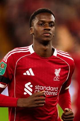 LIVERPOOL, ENGLAND - SEPTEMBER 23:Trey Nyoni of Liverpool looks on during a EFL Carabao Cup 2025 26 match between Liverpool and Southampton at Anfield on September 23, 2025 in Liverpool, England. (Photo by Koby Abbott Sports Press Photo)  Copyright: xKobyxAbbottx Sportspressphoto_SPR30962