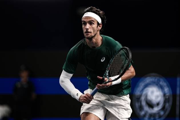 CHENGDU, CHINA - SEPTEMBER 23: Lorenzo Musetti of Italy reacts during the Men s Singles final match against Alejandro Tabilo of Chile on Day 8 of 2025 ATP, Tennis Herren Chengdu Open at Sichuan International Tennis Centre on September 23, 2025 in Chengdu, Sichuan Province of China.  Copyright: xVCGx 111592811747