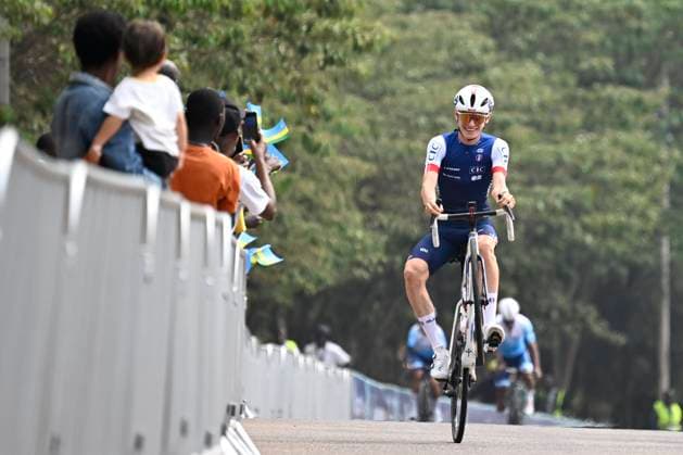 UCI 2025 Road World Championship, WM, Weltmeisterschaft Kigali 28 09 2025 KIGALI, RWANDA - SEPTEMBER 28 : the French team pictured during a training ride prior to the Men Elite cycling road race of the UCI Road World Championships 2025 92nd edition an UCI World Championships cycling race of 267.5 km with start in Kigali and finish in Kigali on September 28, 2025 in Kigali, Rwanda, 28 09 2025 Kigali Rwanda  Copyright: xJanxDexMeuleneirx