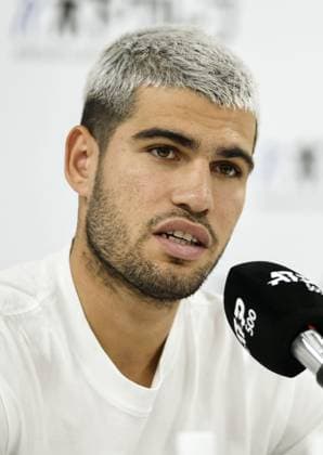 Tennis: Carlos Alcaraz Carlos Alcaraz of Spain attends a press conference, PK, Pressekonferenz in Tokyo on Sept. 24, 2025, ahead of his upcoming singles debut at the Japan Open tennis tournament.  A14AA0004875545P
