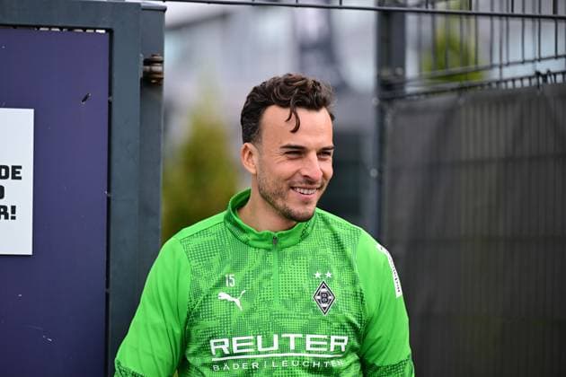 24 09 2025 Moenchengladbach Football, Men, Season 2025 2026, Training Borussia Moenchengladbach Haris Tabakovic Gladbach DFL regulations prohibit any use of photographs as image sequences and or quasi video Borussia Park NRW Germany