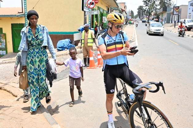 UCI 2025 Road World Championship, WM, Weltmeisterschaft Kigali 28 09 2025 KIGALI, RWANDA - SEPTEMBER 28 : Evenepoel Remco (BEL) pictured during a training ride prior to the Men Elite cycling road race of the UCI Road World Championships 2025 92nd edition an UCI World Championships cycling race of 267.5 km with start in Kigali and finish in Kigali on September 28, 2025 in Kigali, Rwanda, 28 09 2025 Kigali Rwanda  Copyright: xJanxDexMeuleneirx