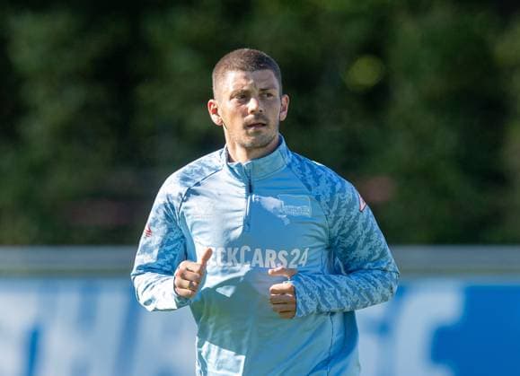 Soccer, Men, Season 2025 26, 2 Bundesliga, Hertha BSC, Training, Dawid Kownacki Hertha BSC , 24 09 2025, Copyright: xSebastianxRäppold MatthiasxKochx