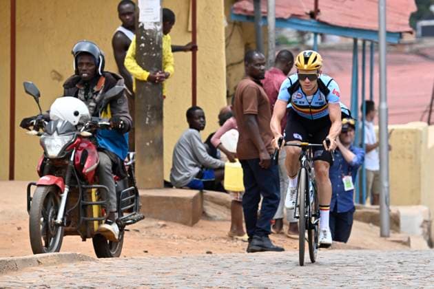 UCI 2025 Road World Championship, WM, Weltmeisterschaft Kigali 28 09 2025 KIGALI, RWANDA - SEPTEMBER 28 : Evenepoel Remco (BEL) pictured during a training ride prior to the Men Elite cycling road race of the UCI Road World Championships 2025 92nd edition an UCI World Championships cycling race of 267.5 km with start in Kigali and finish in Kigali on September 28, 2025 in Kigali, Rwanda, 28 09 2025 Kigali Rwanda  Copyright: xJanxDexMeuleneirx
