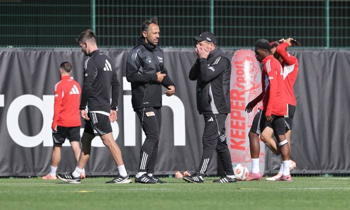 Co Trainer Danilo de Souza, Trainer Steffen Baumgart Sport Football Soccer Training 1 Bundesliga Men DFL Season 2025 2026 24 09 2025 1 FC Union Berlin FCU DFL regulations prohibit any use of photographs as image sequences and or quasi video