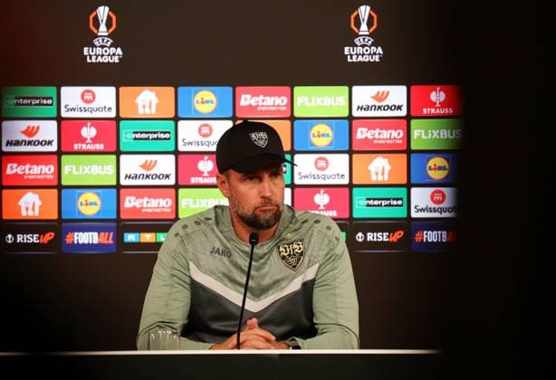 24 09 2025, Germany, Stuttgart, Football UEFA Europa League, VfB Stuttgart press conference, VfB coach Sebastian Hoeneß