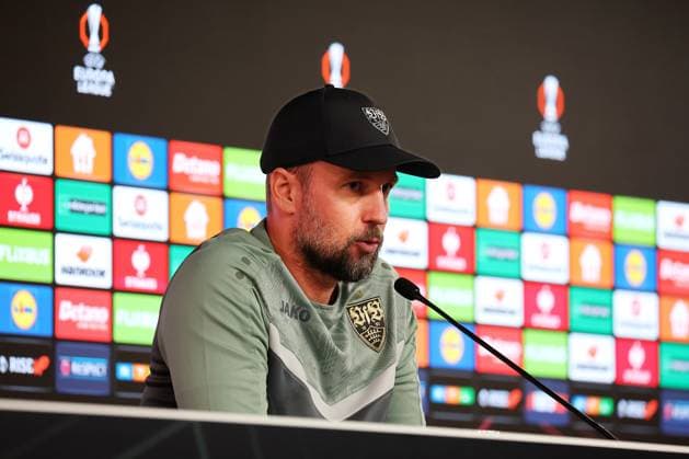 24 09 2025, Germany, Stuttgart, Football UEFA Europa League, VfB Stuttgart press conference, VfB coach Sebastian Hoeneß
