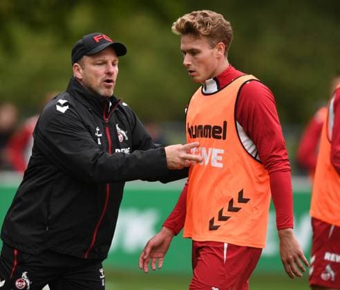 24 09 2025, xophax, Fußball , 1 FC Köln 1 FC Köln, Fußball Bundesliga Saison 2025 2026 , Training Trainer Lukas Kwasniok , left and Sebastian Sebulonsen, right DFL DFB REGULATIONS PROHIBIT ANY USE OF PHOTOGRAPHS as IMAGE SEQUENCES and or QUASI VIDEO Köln