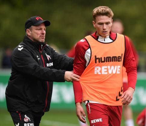 24 09 2025, xophax, Fußball , 1 FC Köln 1 FC Köln, Fußball Bundesliga Saison 2025 2026 , Training Trainer Lukas Kwasniok , left and Sebastian Sebulonsen, right DFL DFB REGULATIONS PROHIBIT ANY USE OF PHOTOGRAPHS as IMAGE SEQUENCES and or QUASI VIDEO Köln