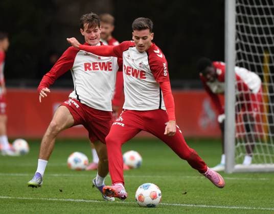 24 09 2025, xophax, Fußball , 1 FC Köln 1 FC Köln, Fußball Bundesliga Saison 2025 2026 , Training Jakub Kaminski , left and Said El Mala , right both 1 FC Köln DFL DFB REGULATIONS PROHIBIT ANY USE OF PHOTOGRAPHS as IMAGE SEQUENCES and or QUASI VIDEO Köln