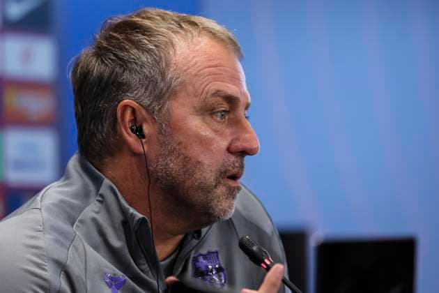 September 24, 2025, Sant Joan Despi, Barcelona, SPAIN: Hansi Flick, head coach of FC Barcelona, Barca attends his press conference, PK, Pressekonferenz during the training day of FC Barcelona ahead the Spanish League, La Liga EA Sports, football match against Real Oviedo at Ciudad Esportiva Joan Gamper on September 24, 2025 in Sant Joan Despi, Barcelona, Spain. Sant Joan Despi SPAIN - ZUMAa181 20250924_zaa_a181_037 Copyright: xJavierxBorregox