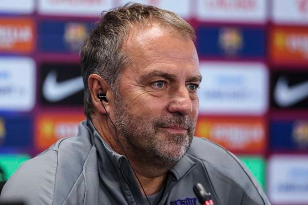 September 24, 2025, Sant Joan Despi, Barcelona, SPAIN: Hansi Flick, head coach of FC Barcelona, Barca attends his press conference, PK, Pressekonferenz during the training day of FC Barcelona ahead the Spanish League, La Liga EA Sports, football match against Real Oviedo at Ciudad Esportiva Joan Gamper on September 24, 2025 in Sant Joan Despi, Barcelona, Spain. Sant Joan Despi SPAIN - ZUMAa181 20250924_zaa_a181_050 Copyright: xJavierxBorregox