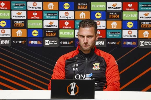 DEVENTER , 24-09-2025 , Stadium De Adelaarshorst , season 2025 2026 , UEFA Europa League League phase . press conference, PK, Pressekonferenz and training before the Europa League match between Go Ahead Eagles and FCSB, Picture shows GA Eagles trainer coach Melvin Boel Press conference and training before Go Ahead Eagles - FCSB  x31173193x Copyright: