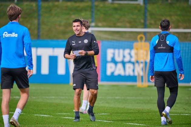 24 09 2025, Football, Men, 2 BL, Season 2025 2026, Training Holstein Kiel Coach Marcel Rapp Kiel, Projensdorf Projensdorf, Training ground, Kuns Schleswig Holstein Germany