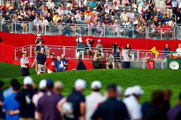 Eli Manning of Team USA during the Celebrity All-Star match. 2025 Ryder Cup, Celebrity Match, Golf, Bethpage Black Golf Course, New York, USA - 24 Sep 2025New York Bethpage Black Golf Course New York (NY) United States of America EDITORIAL USE ONLY No use with unauthorised audio, video, data, fixture lists, club league logos or live services. Online in-match use limited to 120 images, no video emulation. No use in betting, games or single club league player publications.  Copyright: xJamesxMarsh Shutterstockx 15500192ba