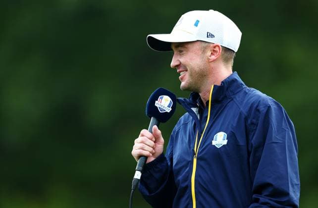 Tom Felton of Team Europe during the Celebrity All-Star match. 2025 Ryder Cup, Celebrity Match, Golf, Bethpage Black Golf Course, New York, USA - 24 Sep 2025New York Bethpage Black Golf Course New York (NY) United States of America EDITORIAL USE ONLY No use with unauthorised audio, video, data, fixture lists, club league logos or live services. Online in-match use limited to 120 images, no video emulation. No use in betting, games or single club league player publications.  Copyright: xJamesxMarsh Shutterstockx 15500192bp