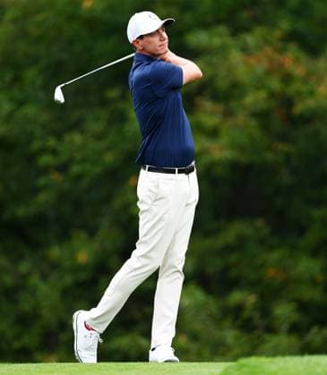 Oliver Phelps of Team Europe during the Celebrity All-Star match. 2025 Ryder Cup, Celebrity Match, Golf, Bethpage Black Golf Course, New York, USA - 24 Sep 2025New York Bethpage Black Golf Course New York (NY) United States of America EDITORIAL USE ONLY No use with unauthorised audio, video, data, fixture lists, club league logos or live services. Online in-match use limited to 120 images, no video emulation. No use in betting, games or single club league player publications.  Copyright: xJamesxMarsh Shutterstockx 15500192bj