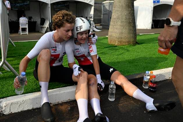 UCI 2025 Road World Championship, WM, Weltmeisterschaft Kigali 24 09 2025 KIGALI, RWANDA - SEPTEMBER 24 : Liechti Jasmin (SUI), Reusser Marlen (SUI), Ruegg Noemi (SUI) during the Mixed Elite Team Time Trial Mixed Relay of the UCI Road World Championships 2025 92nd edition an UCI World Championships cycling race of 42.4 km with start in Kigali and finish in Kigali on September 24, 2025 in Kigali, Rwanda, 24 09 2025 Kigali Rwanda  Copyright: xJanxDexMeuleneirx