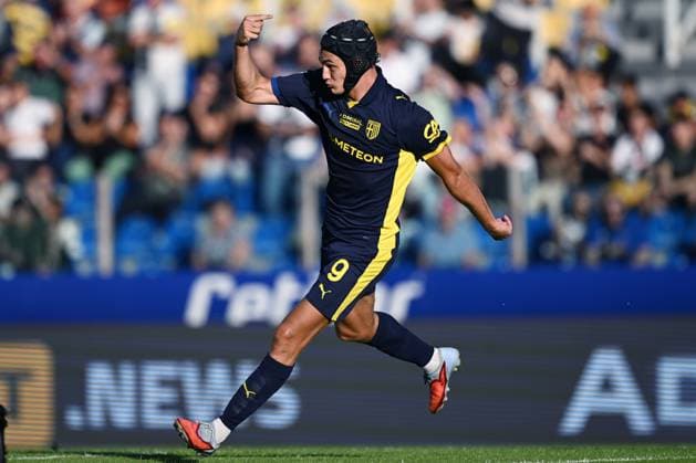 Mg Parma 24 09 2025 - Coppa Italia Parma-Spezia foto Matteo Gribaudi Image nella foto: esultanza gol Mateo Pellegrino 