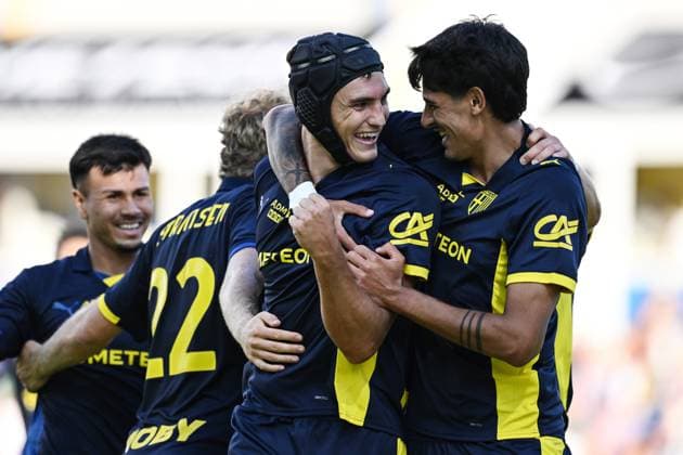 Mg Parma 24 09 2025 - Coppa Italia Parma-Spezia foto Matteo Gribaudi Image nella foto: esultanza gol Mateo Pellegrino 