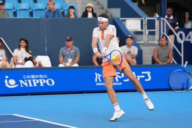 Casper Ruud and Jordan Thompson pair on action during the Men s doubles 1st round at Japan open tennis tournament ATP500 2025 at Ariake Tennis stadium in Tokyo, Japan on September 24, 2025  Copyright: xRanjithxKumar IPAxSportx xipa-agency.netx xx IPA_65687684 IPA_Agency_IPA65687684