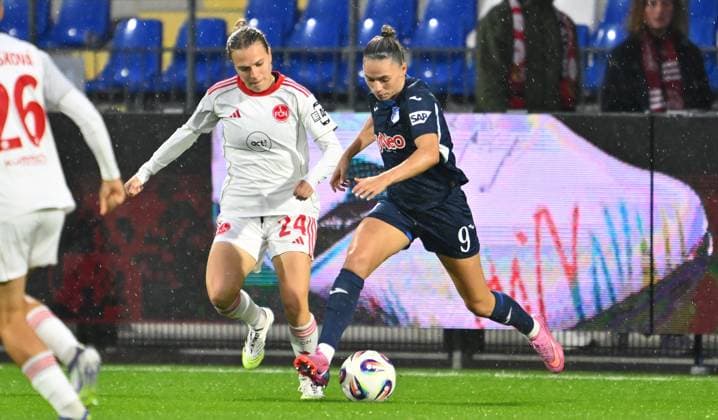 24 09 2025 Soccer Season 2025 2026 1 Google Pixel Women Bundesliga 04 Matchday TSG Hoffenheim 1 FC Nürnberg FCN Club Clubfrauen Sportfoto Zink xwoxzix Nastassja Lein 24, 1 FC Nürnberg FCN Jill Janssens 9, TSG Hoffenheim
