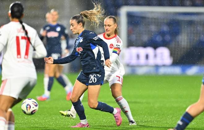 24 09 2025 Soccer season 2025 2026 1 Google Pixel Women Bundesliga 04 Matchday TSG Hoffenheim 1 FC Nuremberg FCN Club Clubfrauen Sportfoto Zink xwoxzix Janna Grimm 26, TSG Hoffenheim Luisa Guttenberger 4, 1 FC Nuremberg FCN