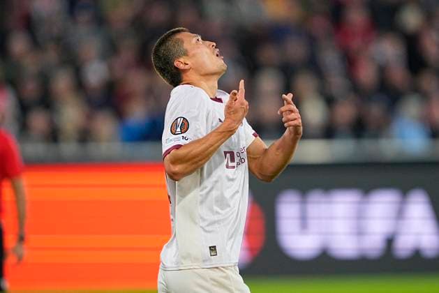 Denmark Europa League FC Midtjylland SK Sturm Graz FC Midtjyllands Gue Sung Cho reacts during the Europa League match between FC Midtjylland and SK Sturm Graz at MCH Arena in Herning on Wednesday, September 24, 2025 Photo Bo Amstrup Scanpix 2025 , Herning Denmark  Copyright: BoxAmstrupx spdk20250924-192702-L