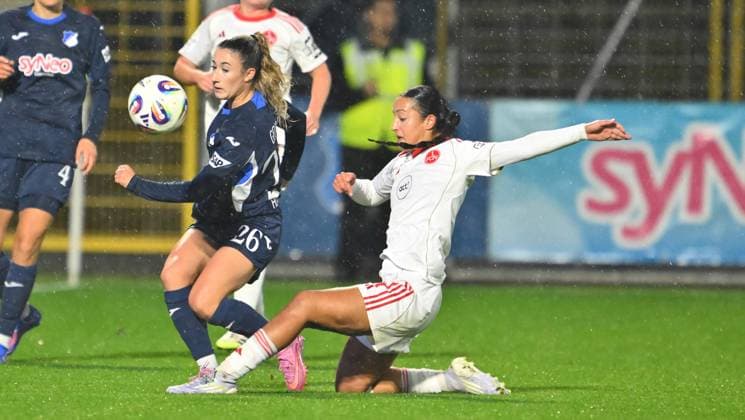 24 09 2025 Soccer season 2025 2026 1 Google Pixel Women Bundesliga 04 Matchday TSG Hoffenheim 1 FC Nuremberg FCN Club Clubfrauen Sportfoto Zink xwoxzix Janna Grimm 26, TSG Hoffenheim Selma Licina 17, 1 FC Nuremberg FCN