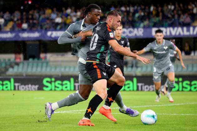 Antonio Casas(80 Venezia FC) during the Frecciarossa Italian Cup 2025 2026 soccer match between Hellas Verona and Venezia at Stadio Marcantonio Bentegodi in Verona , North Italy , Wednesday ,September 24, 2025. - Soccer  Copyright: xPaolaxGarbuio Lapressex
