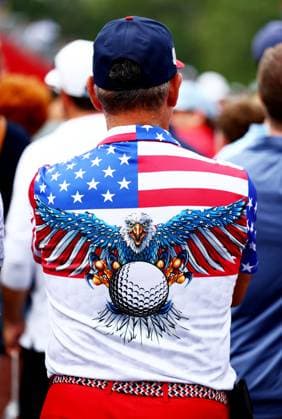 USA fans. 2025 Ryder Cup, Wednesday Practice, Golf, Bethpage Black Golf Course, New York, USA - 24 Sep 2025New York Bethpage Black Golf Course New York (NY) United States of America EDITORIAL USE ONLY No use with unauthorised audio, video, data, fixture lists, club league logos or live services. Online in-match use limited to 120 images, no video emulation. No use in betting, games or single club league player publications. Copyright: xJamesxMarsh Shutterstockx 15501089bn