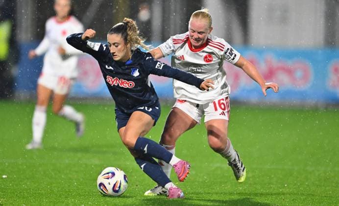 24 09 2025 Soccer Season 2025 2026 1 Google Pixel Women Bundesliga 04 Matchday TSG Hoffenheim 1 FC Nürnberg FCN Club Clubfrauen Sportfoto Zink xwoxzix Janna Grimm 26, TSG Hoffenheim Aleigh Gambone 16, 1 FC Nürnberg FCN