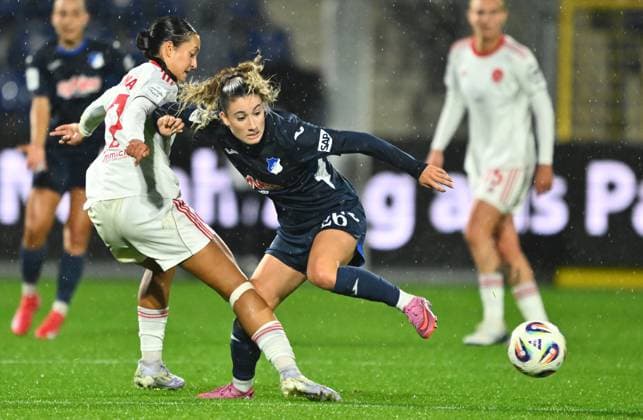 24 09 2025 Soccer season 2025 2026 1 Google Pixel Women Bundesliga 04 Matchday TSG Hoffenheim 1 FC Nürnberg FCN Club Clubfrauen Sportfoto Zink xwoxzix Selma Licina 17, 1 FC Nürnberg FCN Janna Grimm 26, TSG Hoffenheim