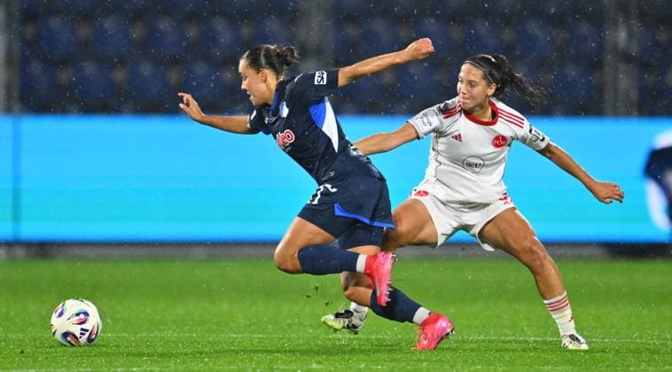 24 09 2025 Soccer Season 2025 2026 1 Google Pixel Women Bundesliga 04 Matchday TSG Hoffenheim 1 FC Nürnberg FCN Club Clubfrauen Sportfoto Zink xwoxzix Linda Mathilde Natter 11, TSG Hoffenheim Laura Miller 9, 1 FC Nürnberg FCN