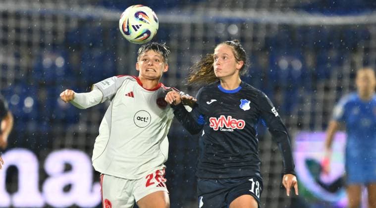 24 09 2025 Soccer season 2025 2026 1 Google Pixel Women Bundesliga 04 Matchday TSG Hoffenheim 1 FC Nuremberg FCN Club Clubfrauen Sportfoto Zink xwoxzix Aneta Polaskova 26, 1 FC Nuremberg FCN Valesca Ampoorter 18, TSG Hoffenheim