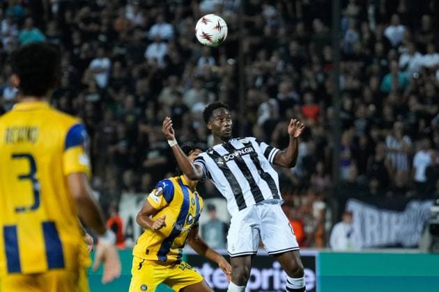 PAOK v Maccabi Tel Aviv - UEFA Europa League THESSALONIKI, GREECE - SEPTEMBER 24: PAOK midfielder Soualiho Meïté in action during the football match between PAOK and Maccabi Tel Aviv on the 1st day of the 1st round of the League Phase of the Europa League at Toumba Stadium in Thessaloniki, Greece on September 24, 2025. Konstantinos Tsakalidis Anadolu Thessaloniki Greece. Editorial use only. Please get in touch for any other usage.  Copyright: x2025xAnadoluxKonstantinosxTsakalidisx