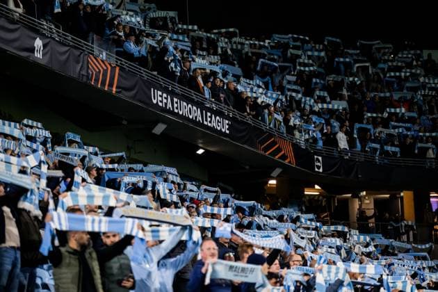250924 Supporters of Malmö FF ahead of the UEFA Europa League football match between Malmö FF and Ludogorets on September 24, 2025 in Malmö Photo Petter Arvidson BILDBYRAN kod PA PA1085 fotboll football soccer fotball uefa europa league europa league malmö ff ludogorets bbeng publik  Copyright: PETTERxARVIDSON BB250924PA103