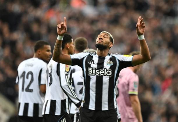 Joelinton of Newcastle United celebrates scoring their first goal Newcastle United v Bradford City, EFL Carabao Cup, Third Round, Football, St James Park, Newcastle, UK - 24 Sep 2025Newcastle St James Park United Kingdom EDITORIAL USE ONLY No use with unauthorised audio, video, data, fixture lists, club league logos or live services. Online in-match use limited to 120 images, no video emulation. No use in betting, games or single club league player publications. Copyright: xRichardxLee Shutterstockx 15498597ak