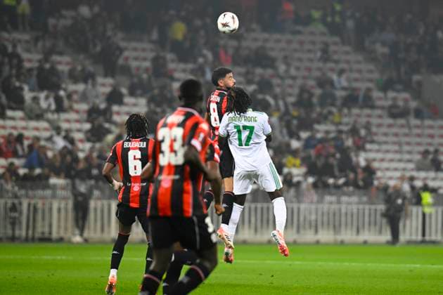 FOOTBALL : OGC Nice VS AS Roma - UEFA Europa League - 24 09 2025 UEFA Europa League match between OGC Nice and AS Roma on September 24, 2025 at the Allianz Riviera Stadium in Nice. NiceFrance  Copyright: xWilliamxCannarellax